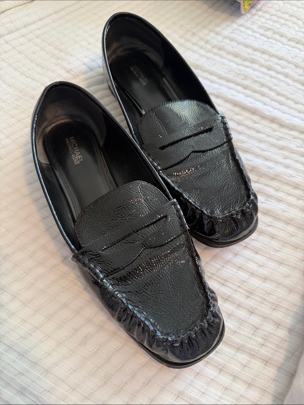 Michael Kors Women’s Black Leather Penny Loafers